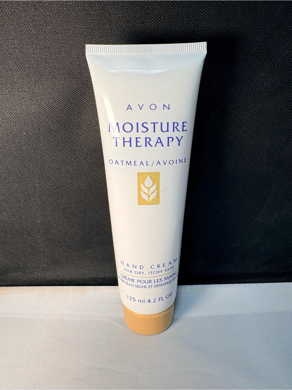 Avon Moisture Therapy Oatmeal Hand Cream - White Tube with Tan Cap 4.2 oz VTG